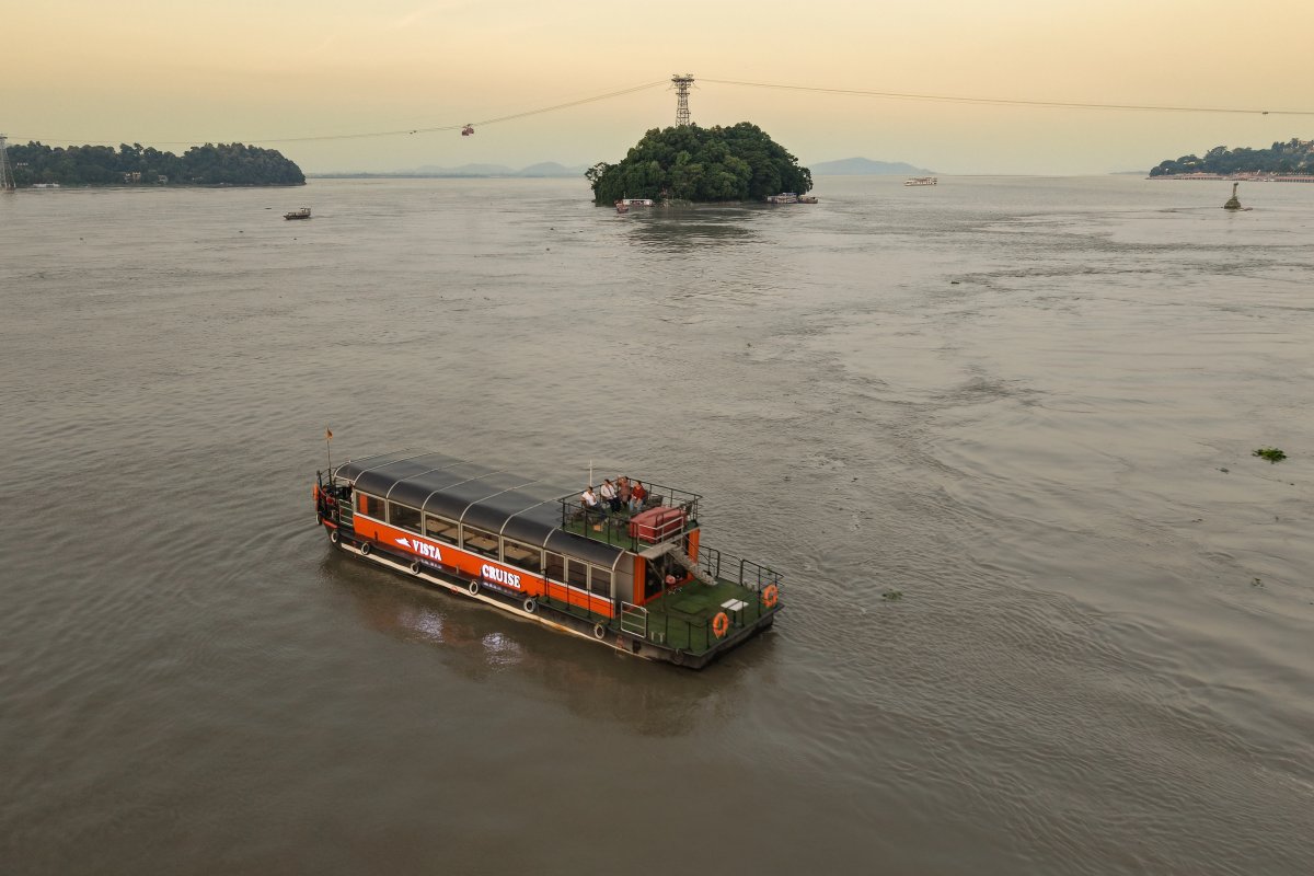 View of the Brahmaputra River during the Sundown Cruise